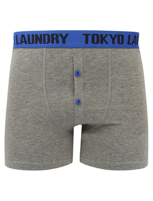Irwin (2 Pack) Boxer Shorts Set in Buttercup / Deep Blue - Tokyo Laundry