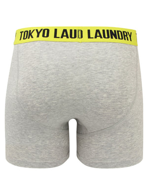 Irwin (2 Pack) Boxer Shorts Set in Buttercup / Deep Blue - Tokyo Laundry