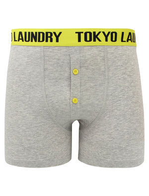 Irwin (2 Pack) Boxer Shorts Set in Buttercup / Deep Blue - Tokyo Laundry