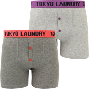 Irwin (2 Pack) Boxer Shorts Set in Dewberry / Paradise Pink - Tokyo Laundry