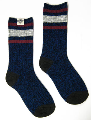 Tokyo Laundry Baypark black & blue socks (2 Pack)