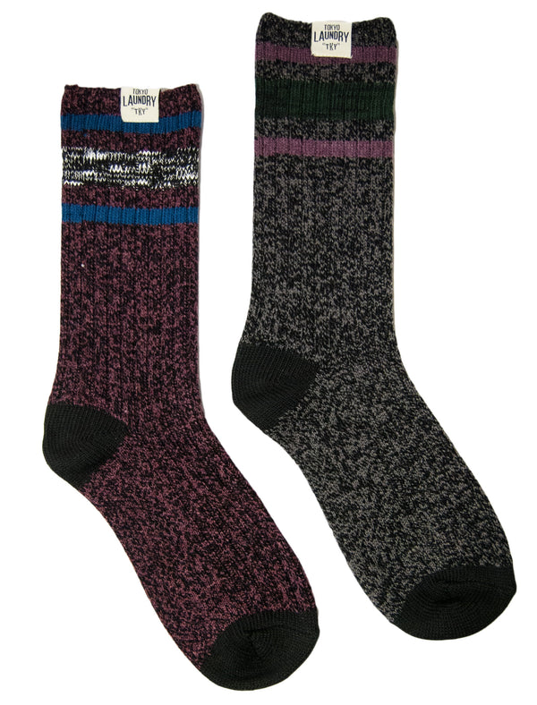 Tokyo Laundry Baypark red & grey socks (2 Pack)