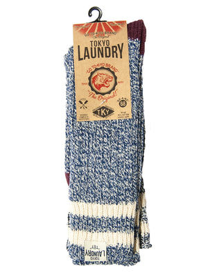 Tokyo Laundry Merrick socks in dark blue& light blue (2 Pack)