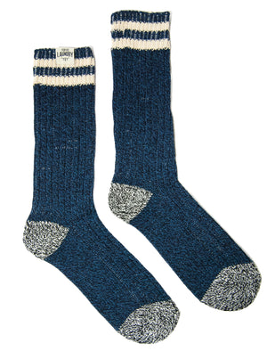 Tokyo Laundry Merrick socks in black & blue (2 Pack)