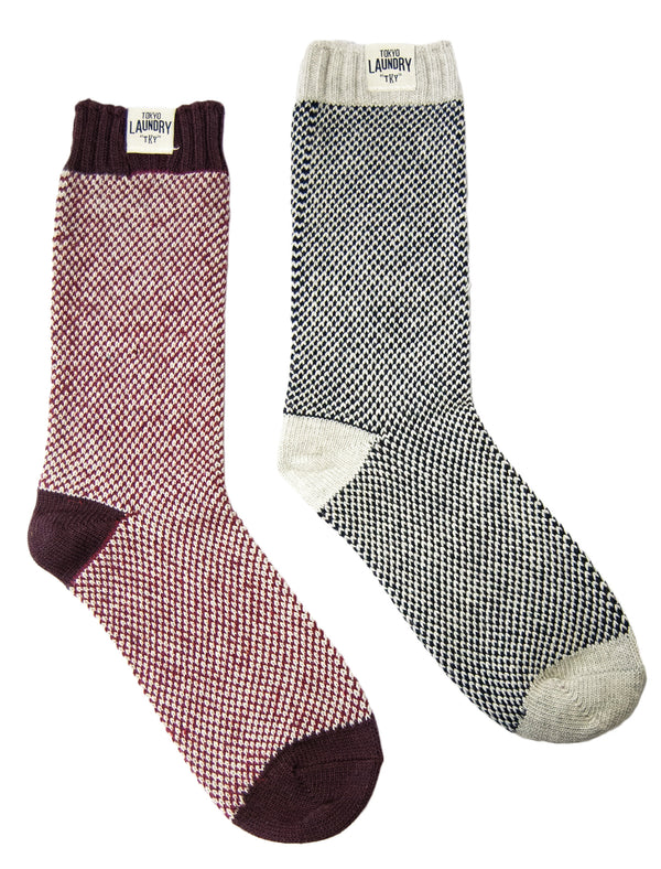 Tokyo Laundry Lynbrook red & cream socks (2 Pack)