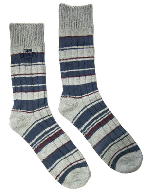 Tokyo laundry Uniondale socks in grey & red (2 Pack)