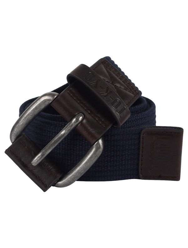 Tokyo Laundry Kane Textured Woven Belt in Midnight Blue