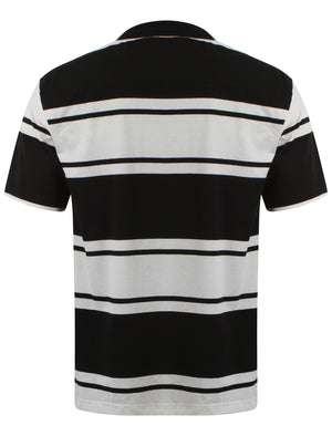 Cotton Rich Jersey Polo Shirt in Black / White - Kensington Eastside