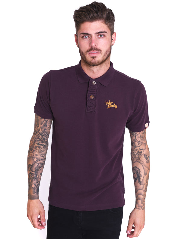 Willowood Piqué Polo Shirt in Deep Aubergine - Tokyo Laundry