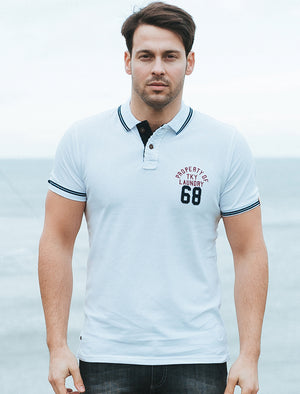 Esko Springs Pique Polo Shirt in Optic White - Tokyo Laundry