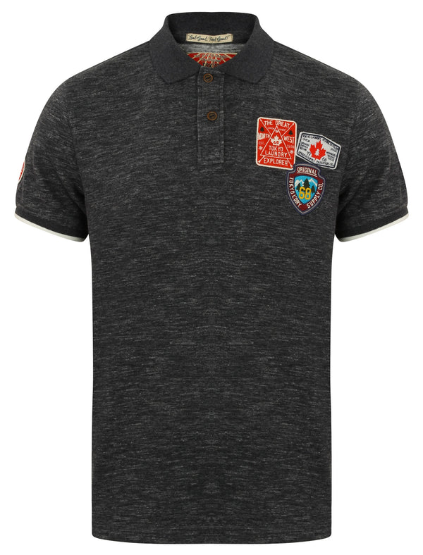 Beauworth Jersey Polo Shirt in Charcoal / Ivory - Tokyo Laundry