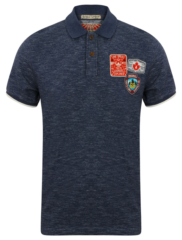 Beauworth Jersey Polo Shirt in Medieval Blue / Ivory - Tokyo Laundry