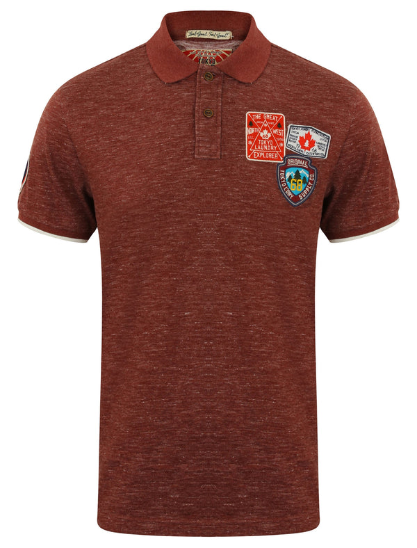 Beauworth Jersey Polo Shirt in Oxblood / Ivory - Tokyo Laundry