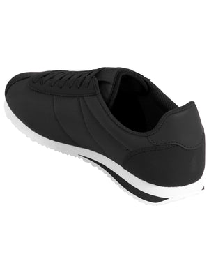 Mens Hurley Quilted Lace Up Fashion Trainers in Black