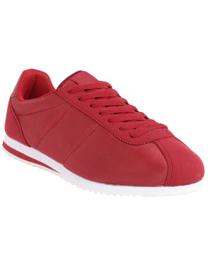 Mens Hurley Quilted Lace Up Fashion Trainers in Claret