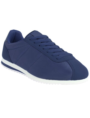 Womens Tessa Quilted Lace up Fashion Trainers in Navy