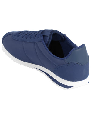 Womens Tessa Quilted Lace up Fashion Trainers in Navy
