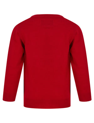 Boy's Rebel Novelty Christmas Jumper in George Red - Merry Christmas Kids (4-12yrs)