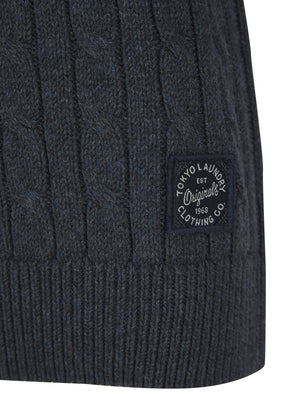 Boys Guinee Chunky Cable Knitted Jumper in Navy Twist - Tokyo Laundry Kids