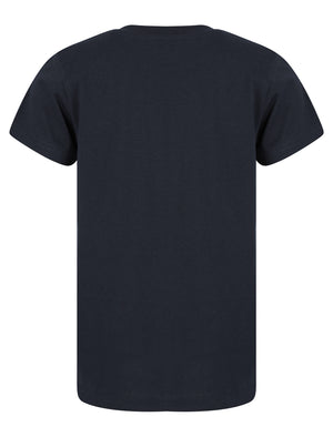 Boys Elon Motif Cotton T-Shirt in Sky Captain Navy - Tokyo Laundry Kids