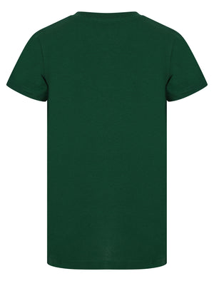 Boys Ldry Cycles Motif Cotton T-Shirt in Dark Green - Tokyo Laundry Kids