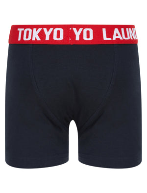 Boys Levens (2 Pack) Boxer Shorts Set in Sky Captain Navy / Jet Blue - Tokyo Laundry Kids
