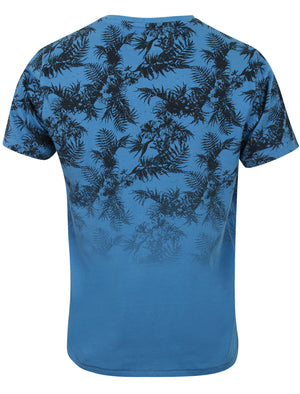 Boys K-Will Tropical V Neck T-Shirt in Federal Blue - Tokyo Laundry Kids