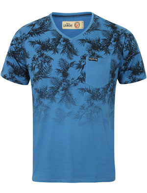 Boys K-Will Tropical V Neck T-Shirt in Federal Blue - Tokyo Laundry Kids