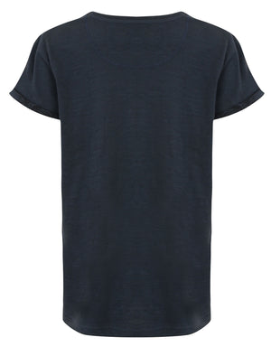 Boys K-Akamu T-Shirt with Printed Chest Pocket in True Navy - Tokyo Laundry Kids