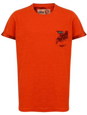 Boys K-Akamu T-Shirt with Printed Chest Pocket in Paprika - Tokyo Laundry Kids