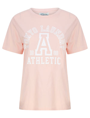 Athletic  Motif Cotton Jersey T-Shirt in Peach - Tokyo Laundry