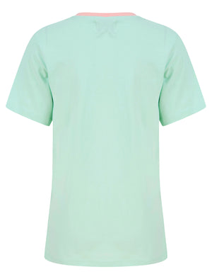 TKY Motif Cotton Jersey Ringer T-Shirt in Surf Spray Mint - Tokyo Laundry