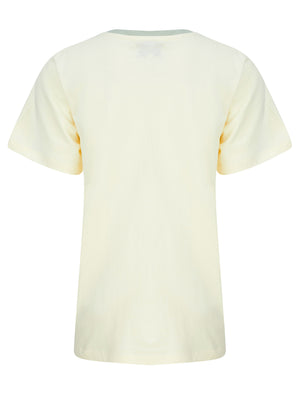 Daisy Motif Cotton Jersey Ringer T-Shirt in Eggnog - Tokyo Laundry