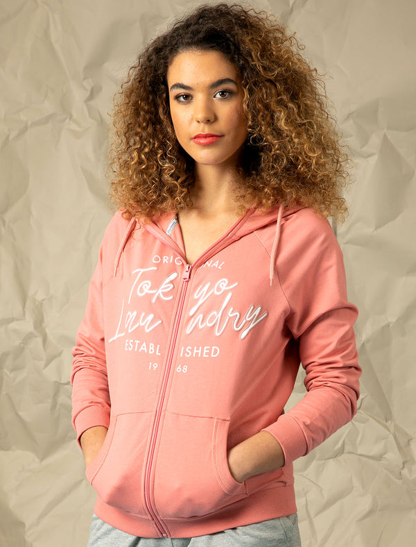 Forna Zip Through Hoodie in Mauveglow - Tokyo Laundry