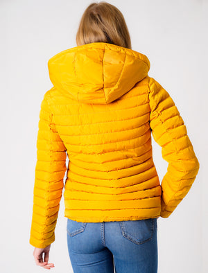Ginger 2 Quilted Hooded Puffer Jacket in Old Gold - Tokyo Laundry