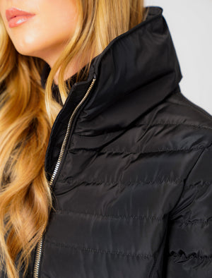 Honey Funnel Neck Quilted Jacket in Black - Tokyo Laundry