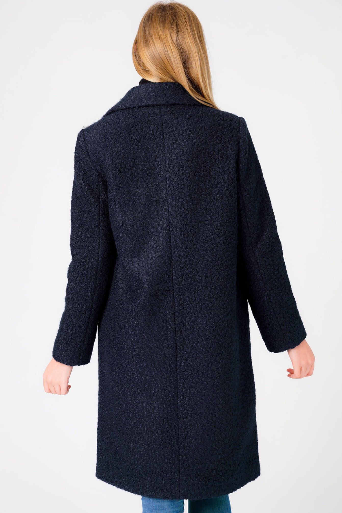 Longline boucle coat shop