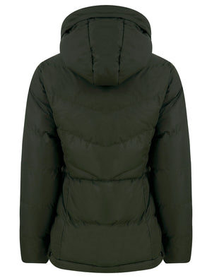 Royal Quilted Hooded Puffer Coat in Khaki - Tokyo Laundry