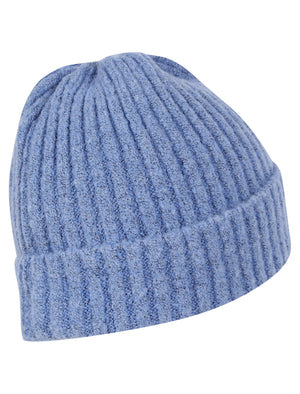 Women's Kai Ribbed Cable Knit Beanie Hat in Pastel Blue - Tokyo Laundry