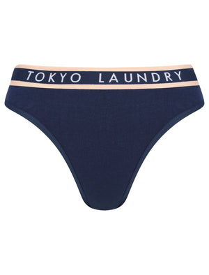 Dolly (3 Pack) Cotton Assorted Briefs in Light Grey Marl / Bright White / Dress Blue - Tokyo Laundry