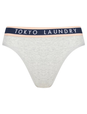 Dolly (3 Pack) Cotton Assorted Briefs in Light Grey Marl / Bright White / Dress Blue - Tokyo Laundry
