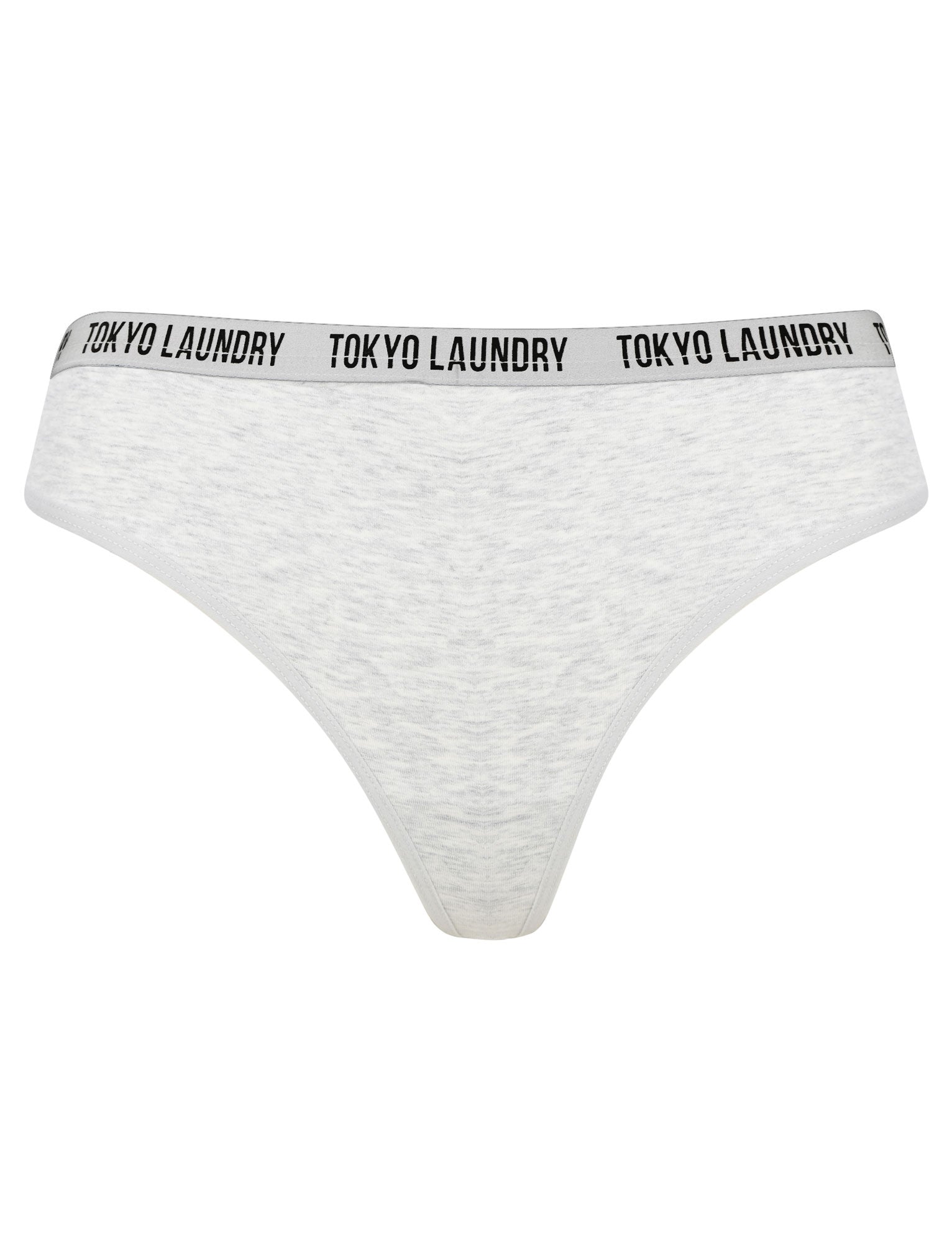Ivy (5 Pack) Cotton Assorted Thongs in Light Grey Marl