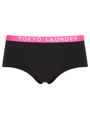 Dot 2 (5 Pack) Assorted Hipster Briefs in Fuchsia Purple / Poppy Red / Jet Black - Tokyo Laundry
