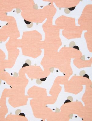 Dogs Print 2PC Cotton Lounge Pyjama Set in Misty Rose - Tokyo Laundry