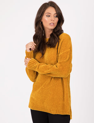 Celia Crew Neck Chenille Knitted Jumper in Gold - Tokyo Laundry