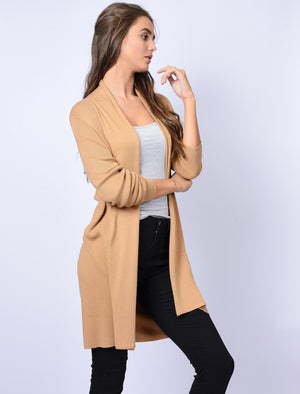 Quayside Ribbed Cardigan in Mink - Plum Tree