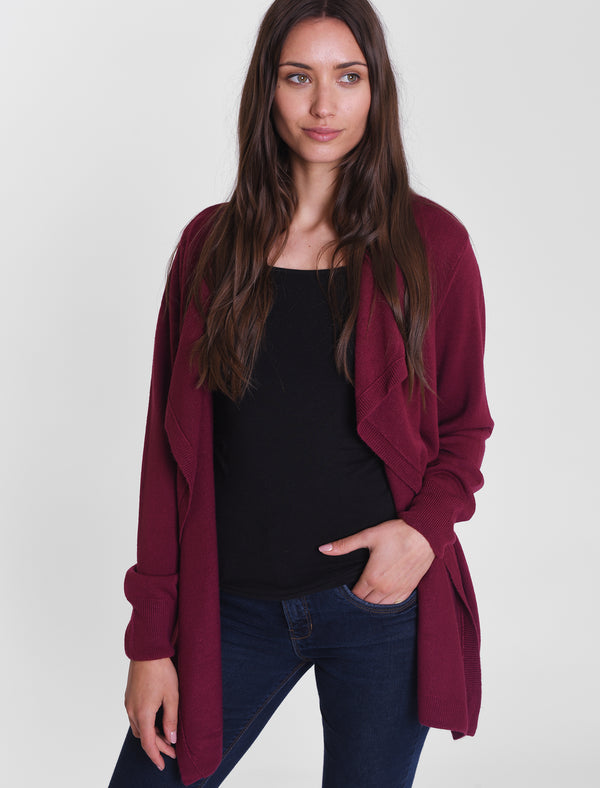 Rubens Waterfall Cardigan In Wildberry - Plum Tree