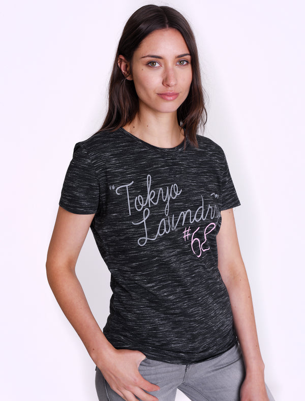Yani Space Dye T-Shirt in Charcoal - Tokyo Laundry