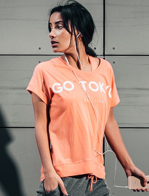 Leroux Cotton Jersey T-Shirt in Fusion Coral - Tokyo Laundry Active