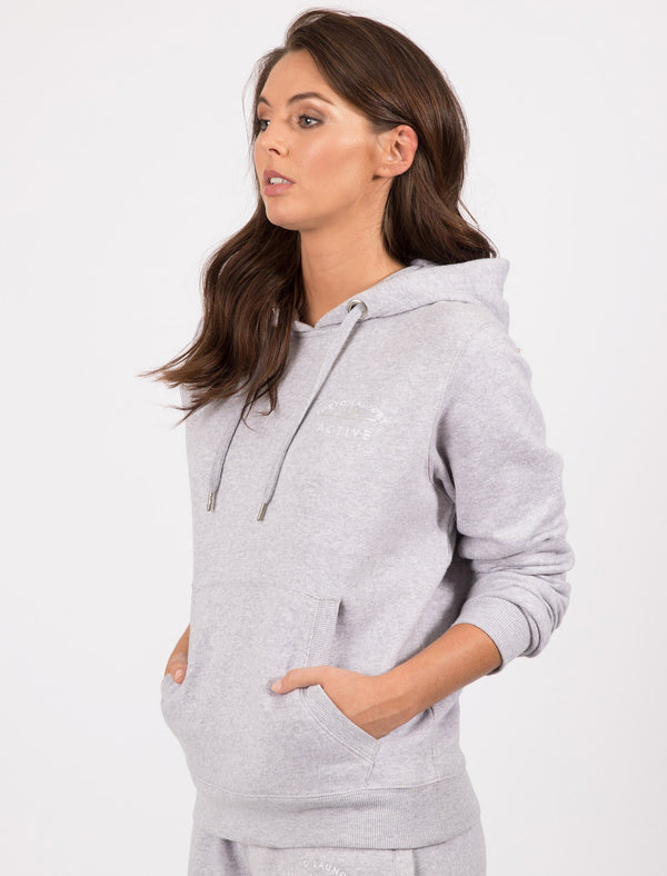 Montauk Zip Through Hoodie In Light Grey Marl - Tokyo Laundry Active